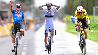 Mathieu van der Poel, Tadej Pogačar and Wout van Aert