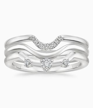 Brilliant Earth silver stacking wedding and engagement rings