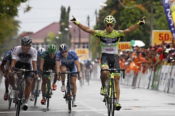 Andrea Guardini (Farnese Vini-Selle Italia) wins stage 8 of the Tour de Langkawi.