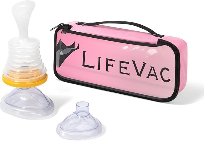 LifeVac, Lifevac Pink Travel Kit - Portable Suction Rescue Device, First Aid Kit for Kids and Adults, Portable Airway Suction Device for Children and Adults