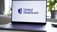 Laptop showing logo of UnitedHealth Group, parent company of Change Healthcare