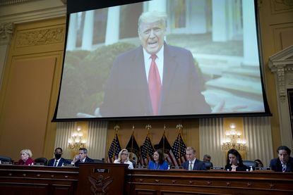 Jan. 6 committee plays footage of ex-President Donald Trump.