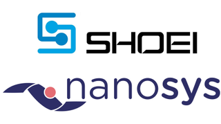 Shoei and Nanosys logos stacked vertically on a white background