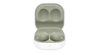 Samsung Galaxy Buds 2 in gray on a white background