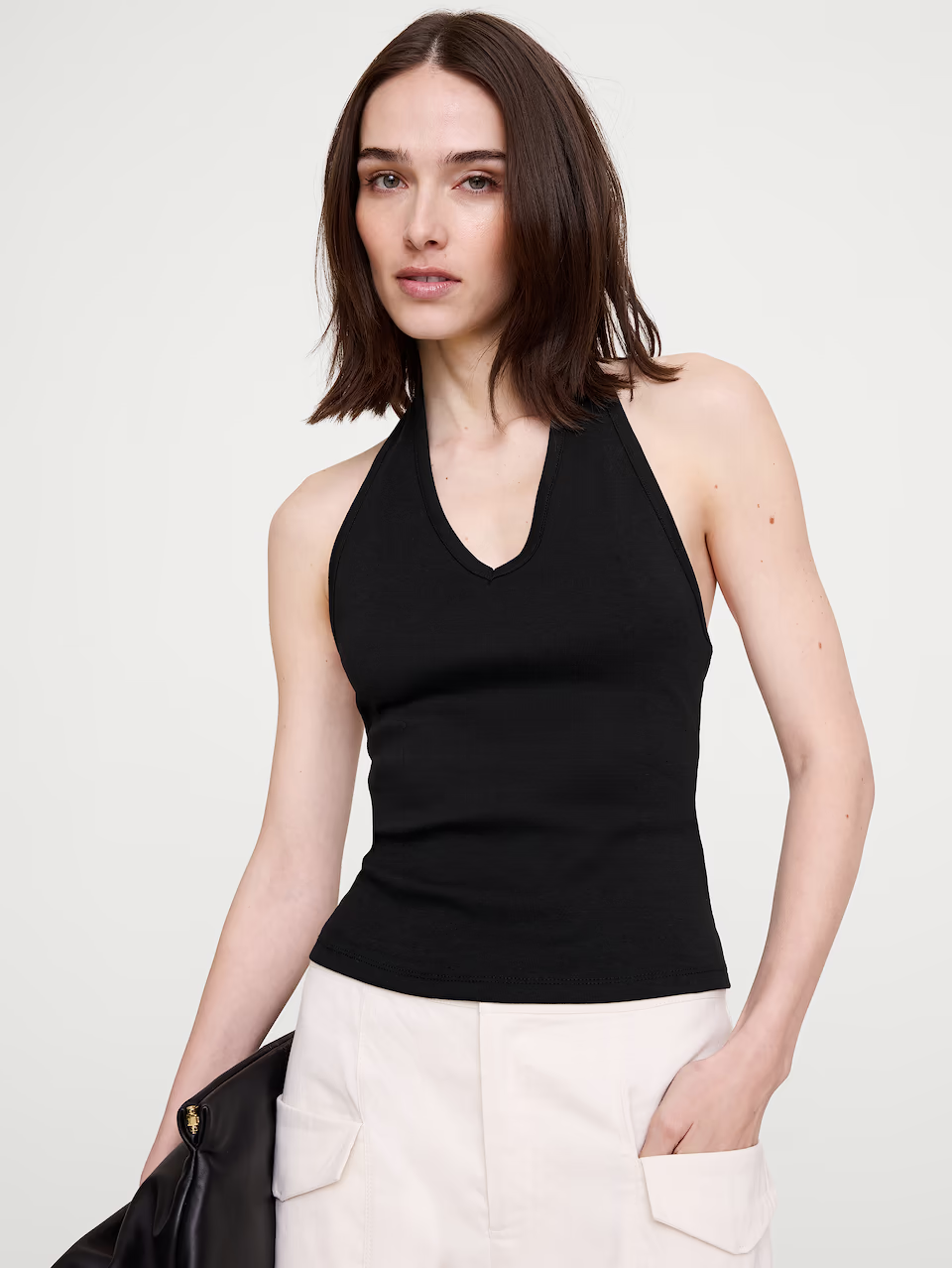 Viscose-Linen Scoop-Neck Tank