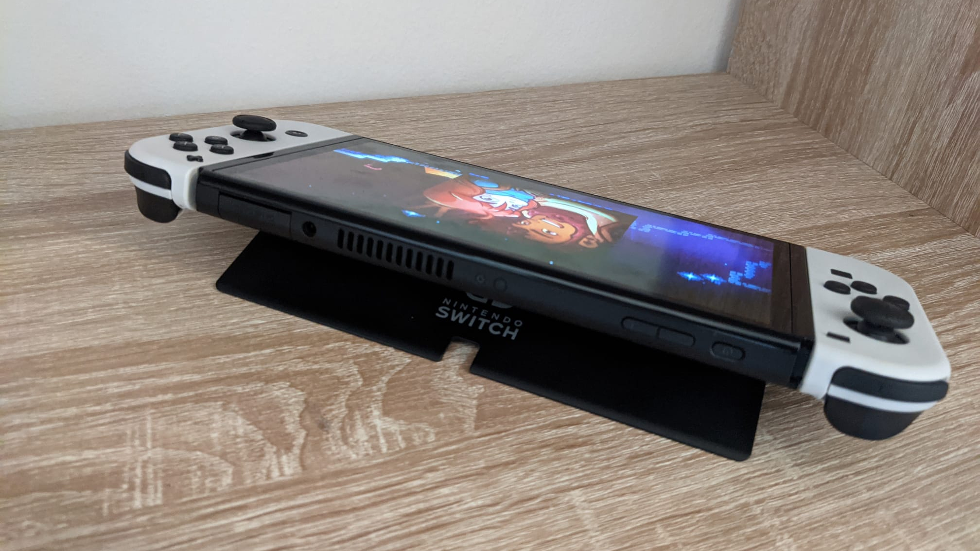 Nintendo Switch OLED stand as low as it can go