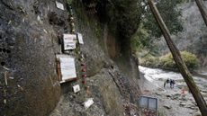 A photo shows the cliffside in Japan's Chiba prefecture that's part of a line of sediment that recorded the geologic history of the planet between 770,000 and 126,000 years ago.