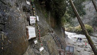 A photo shows the cliffside in Japan&#039;s Chiba prefecture that&#039;s part of a line of sediment that recorded the geologic history of the planet between 770,000 and 126,000 years ago.