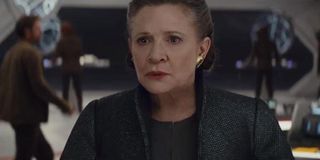 Leia Organa floating in space