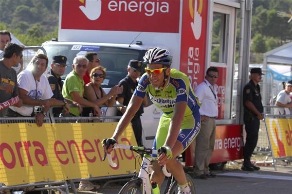 Ivan Basso (Liquigas) finishes the day's stage