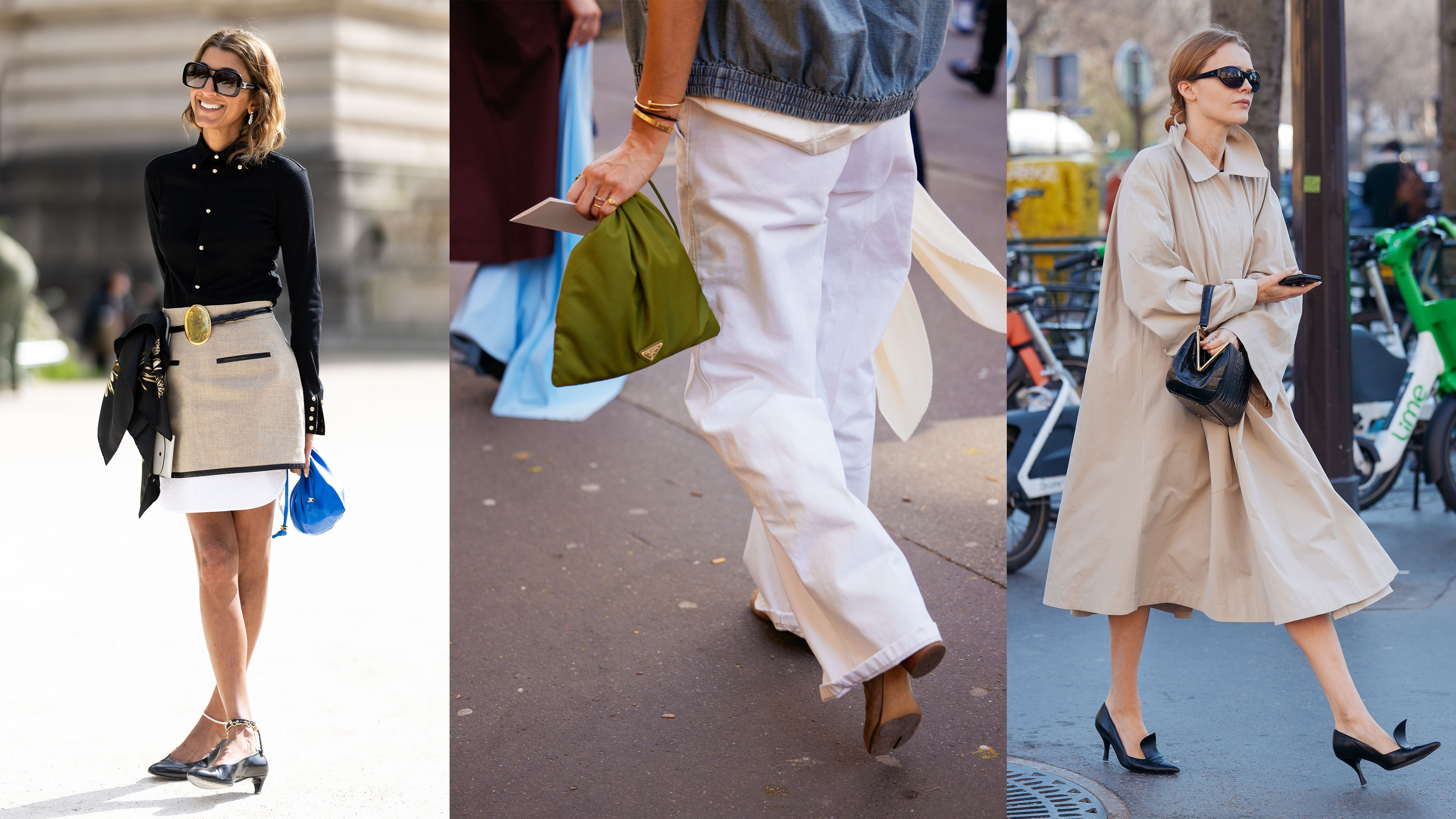 Collage of Paris Fashion Week street style.