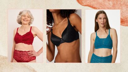 three models wearing the best bras from Bravissimo, M&amp;S