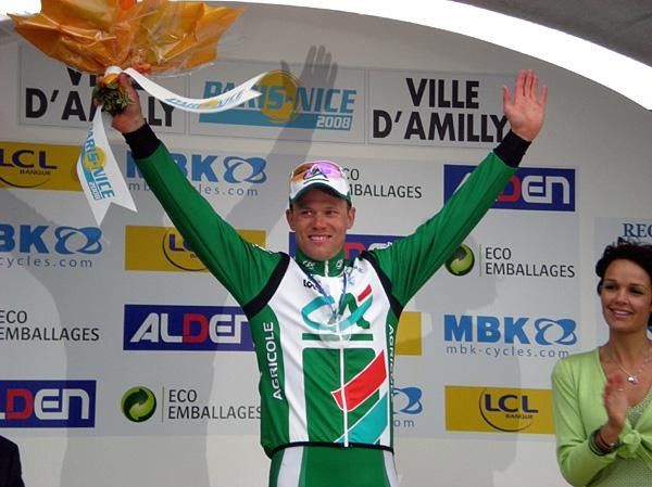 Thor Hushovd (Cr&eacute;dit Agricole) claimed his second win of the year in Amilly.