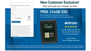 Micro Center Inland 256GB Free SSD Promotion