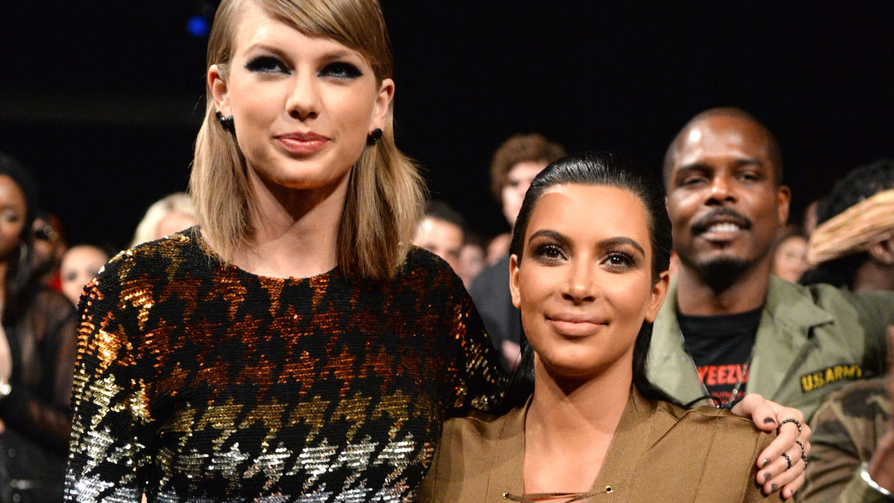 Taylor Swift and Kim Kardashian West attend the 2015 MTV Video Music Awards at Microsoft Theater on August 30, 2015 in Los Angeles, California.