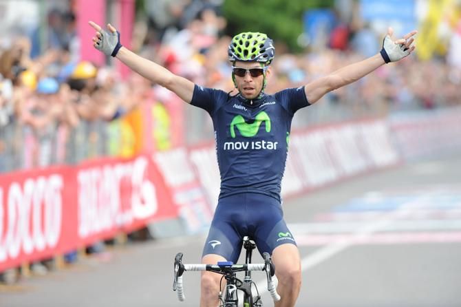 Giovanni Visconti (Movistar) solos to victory