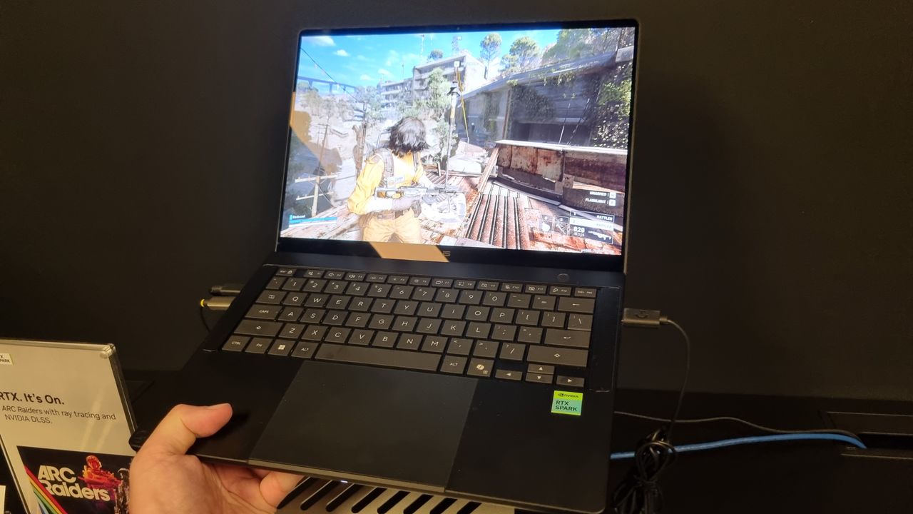 An Asus ProArt P14 RTX Spark laptop at Gamescom 2026