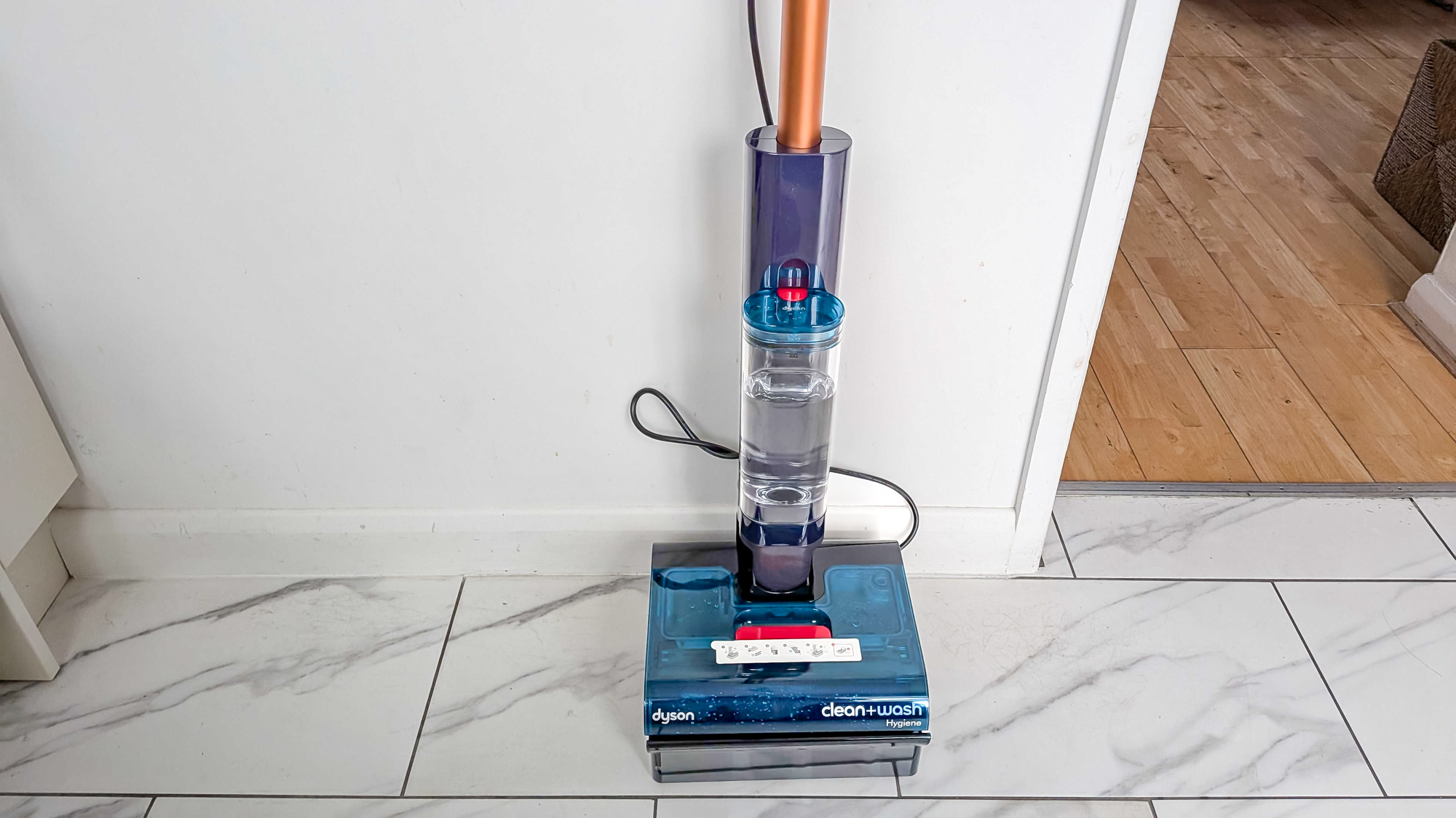 Dyson Clean + Wash Hygiene on self-cleaning dock