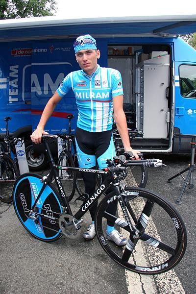 Andriy Grivko looked pretty serious before the start of the opening time trial in Saint-Gregoire.
