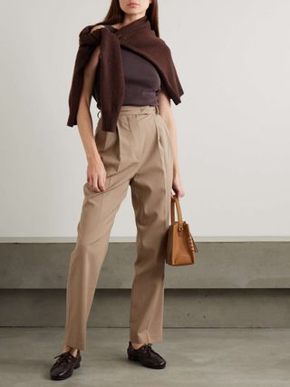 Bea Pleated Crepe Tapered-Leg Pants