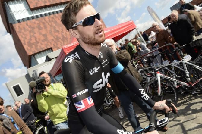 Bradley Wiggins (Team Sky) at the start of Scheldeprijs