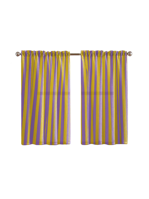 Striped Cotton Blend Tailored Cafe Curtain 