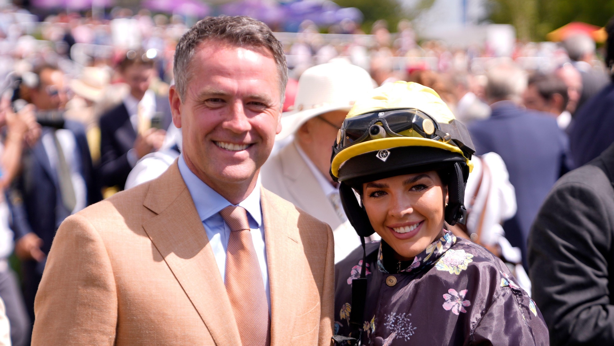 Michael and Gemma Owen at Magnolia Cup at Goodwood racing