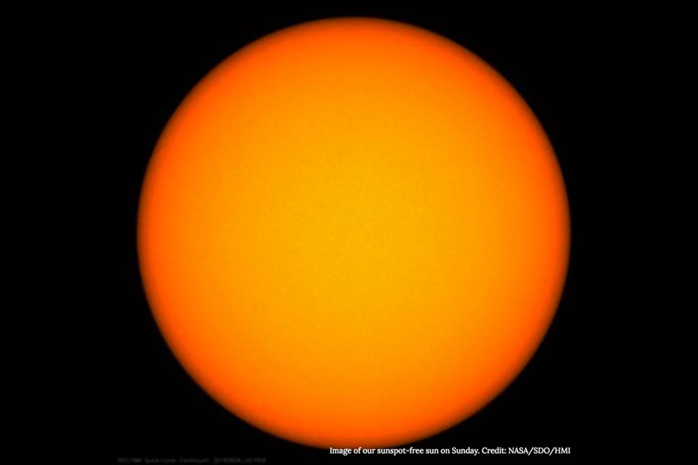 Sunspot-free sun