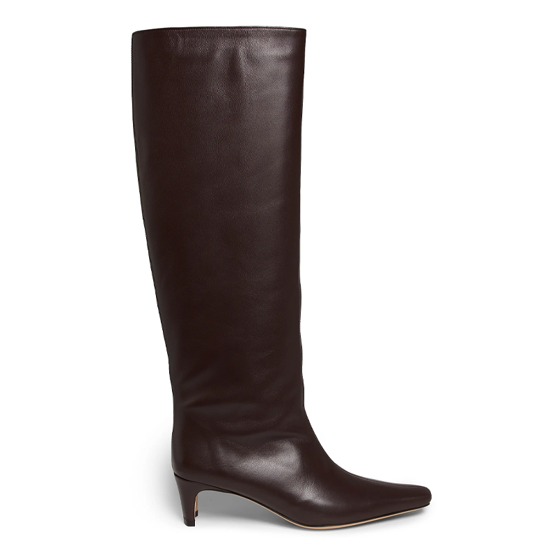 Brown leather knee high boots, Staud