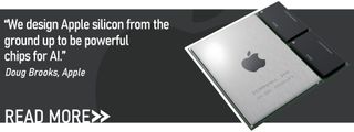 Apple Product Manager for Mac Hardware, Doug Brooks: 'We design Apple silicon from the ground up to be powerful chips for AI.' - Image banner for Laptop Mag's Silicon Survey 2025 featuring a 3D render of the Apple M4 Pro processor - Image is a part of the Laptop Mag Silicon Survey 2025 special issue.