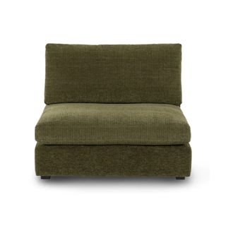 A green armless chair