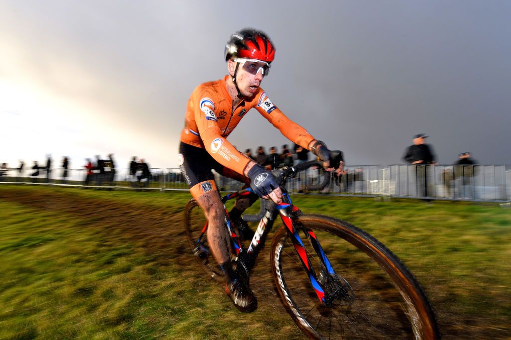 COL DU VAM DRENTHE NETHERLANDS NOVEMBER 07 Lars Van Der Haar of Netherlands competes during the 19th UEC European Cyclocross Championships 2021 Mens Elite EuroCross21 UECcycling on November 07 2021 in Col du Vam Drenthe Netherlands Photo by Luc ClaessenGetty Images
