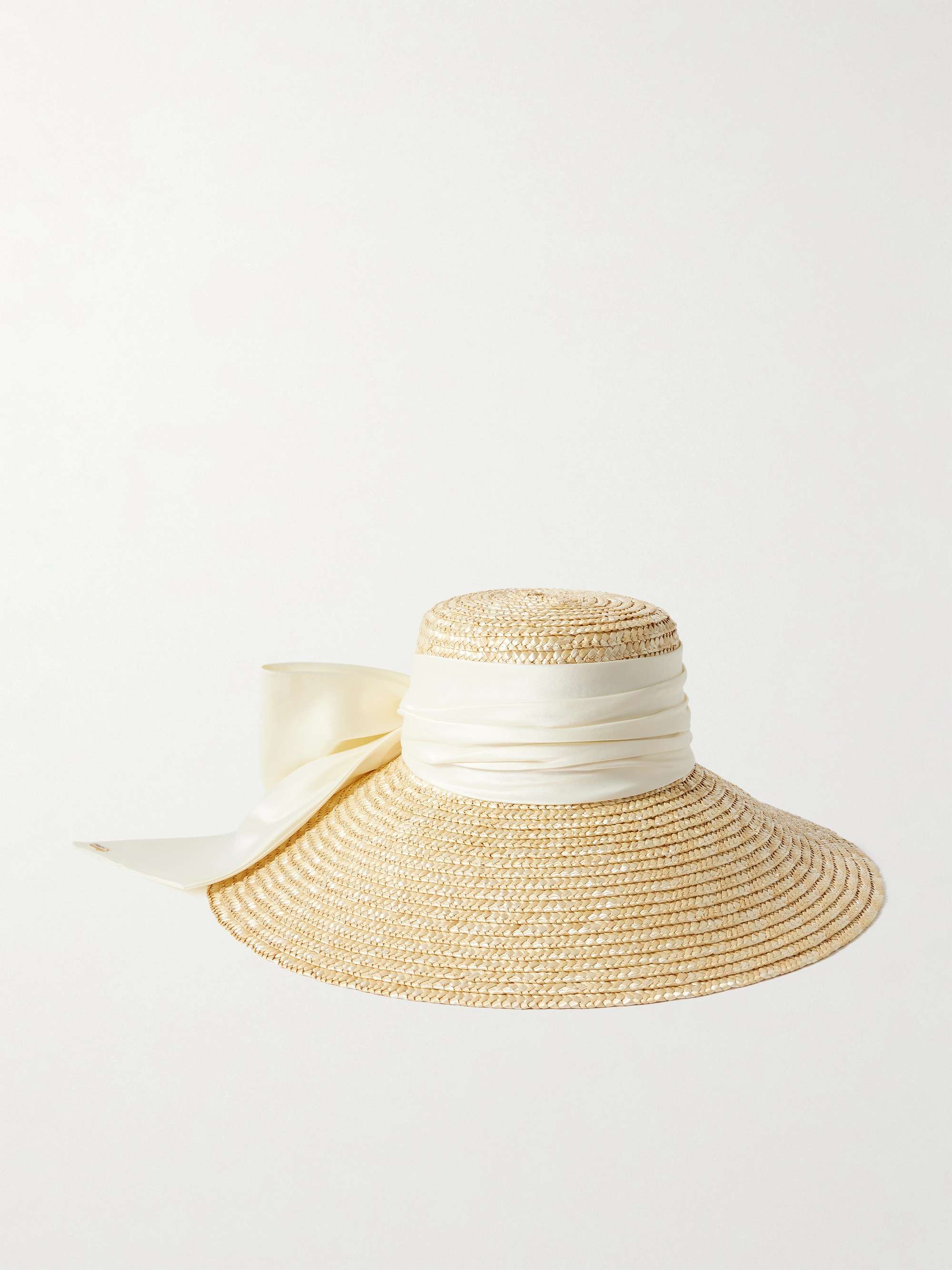 Mirabel Grosgrain-Trimmed Straw Sunhat