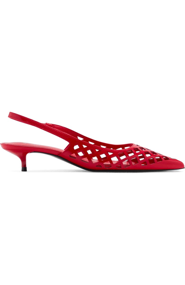 Laser Cut Pointed Toe Slingback Pump