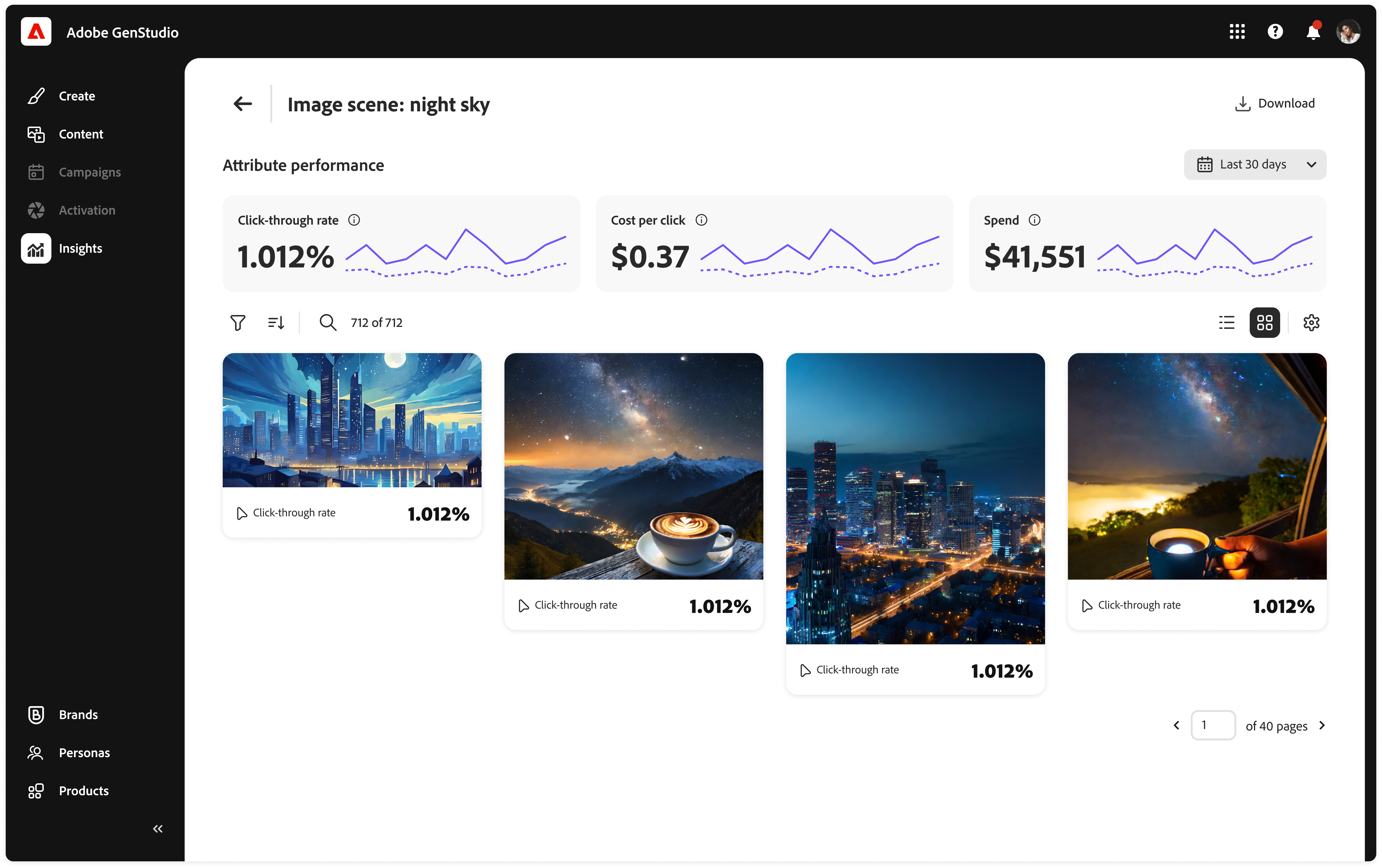 Adobe Max 2024, screens from Adobe GenStudio