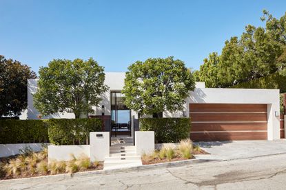 the exterior of a modern home in the us