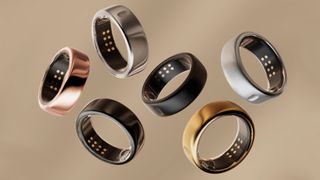 Various Oura Rings showcasing different finishes available to buy