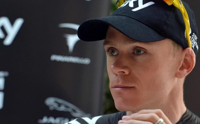 Tour de France leader Chris Froome (Sky) fronts a packed media conference