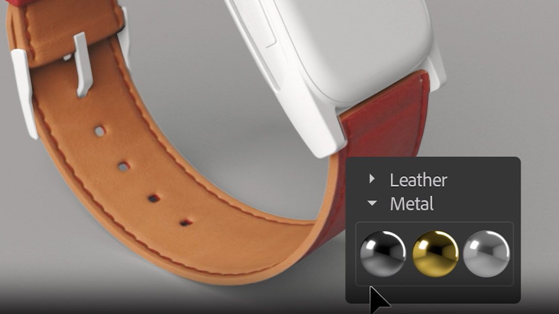 Adobe Firefly explained; a render of a watch with a metallic texture