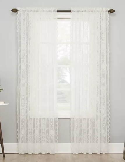 Lace curtains.