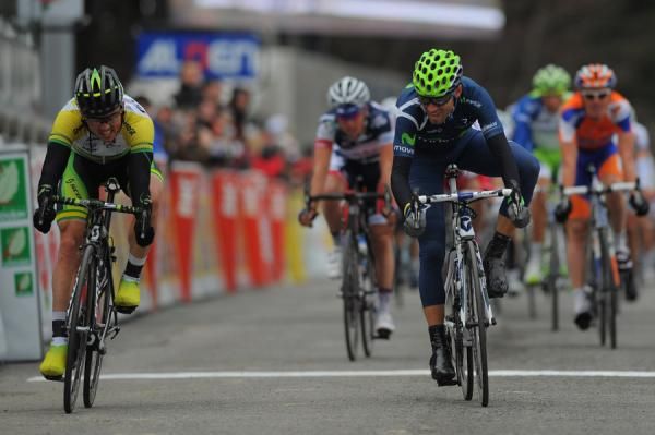 Simon Gerrans is once again edged by Alejandro Valverde in an uphill sprint.