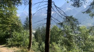 Mountain views from the trail in Chamonix