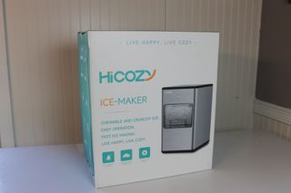 The ice maker sits quite compact on the kitchen counter. 