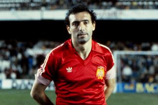 Quini with Spain in 1982.