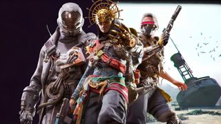 Arc Raiders Riven Tides: Key art showing three characters posing with weapons at the ready.