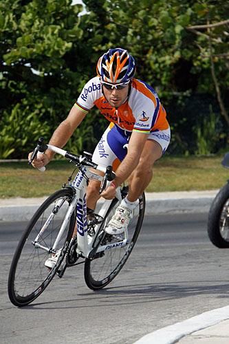 Rabobank's Oscar Freire during the points race.