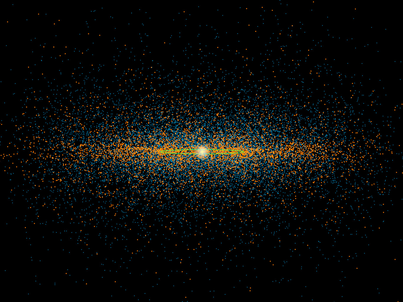 solid gold asteroid in space