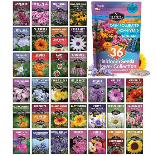 Flower Garden Seeds 36 Variety Kit - Heirloom Starter Pack