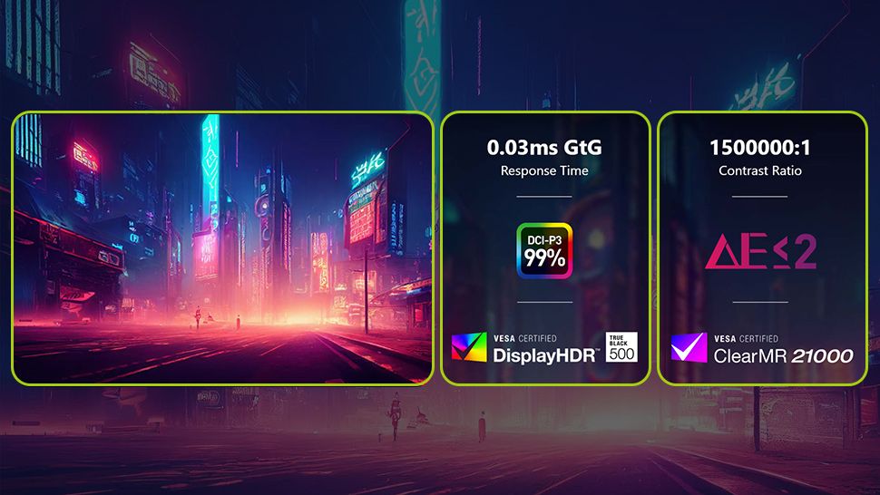 A marketing image for the MSI MAG 272QP QD-OLED X50
