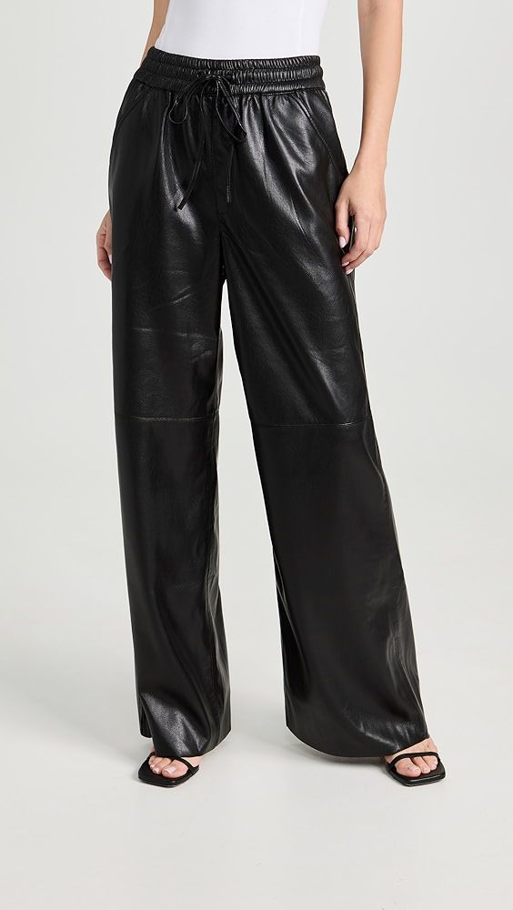 Good American Leather Wide Leg Pants